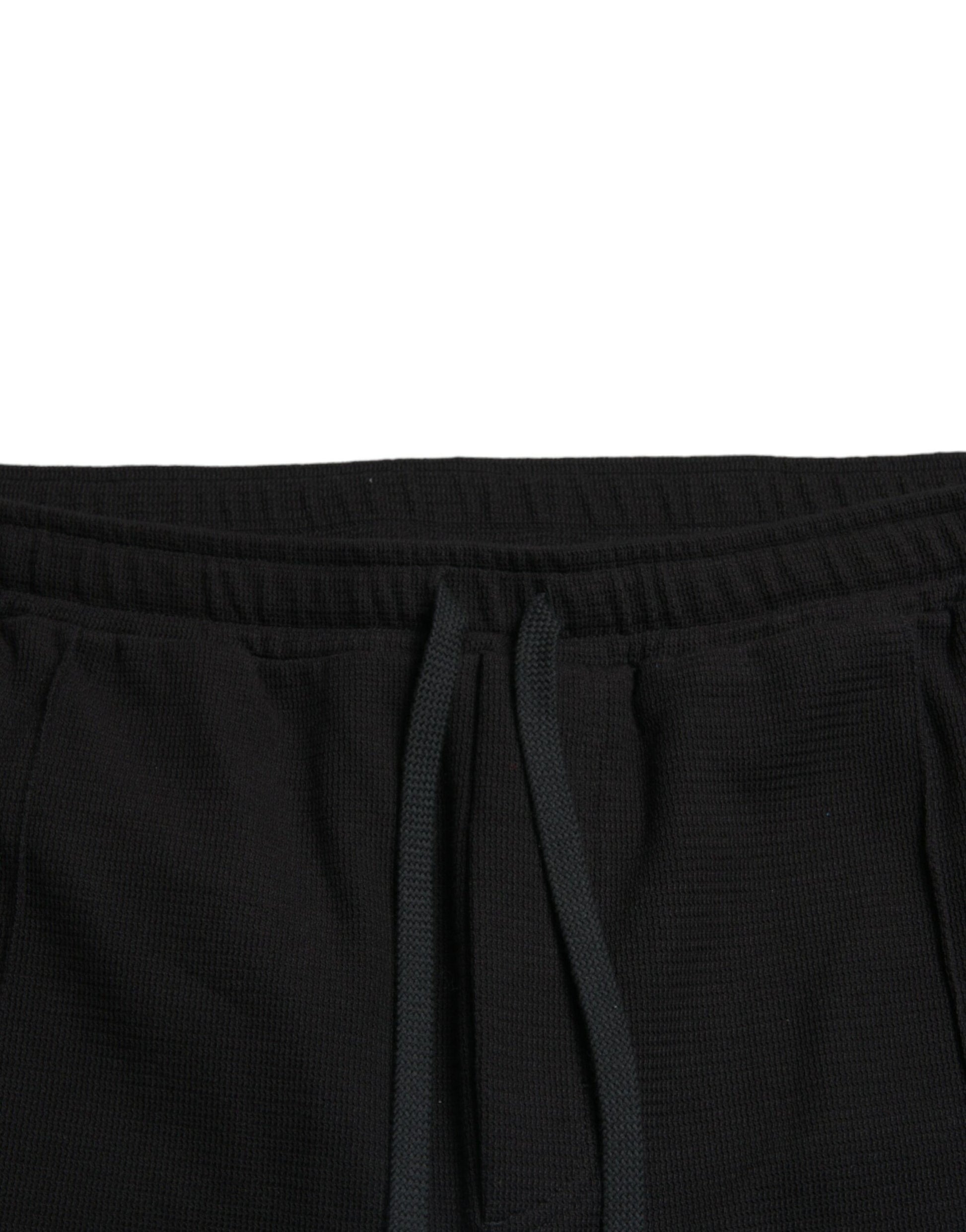 Pantalones deportivos elegantes de mezcla de algodón negro