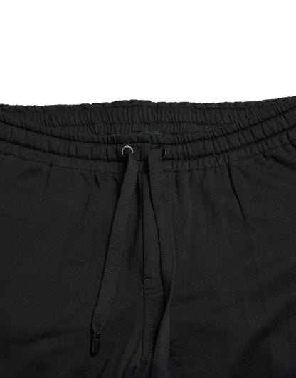 Pantalones deportivos elegantes de algodón negro