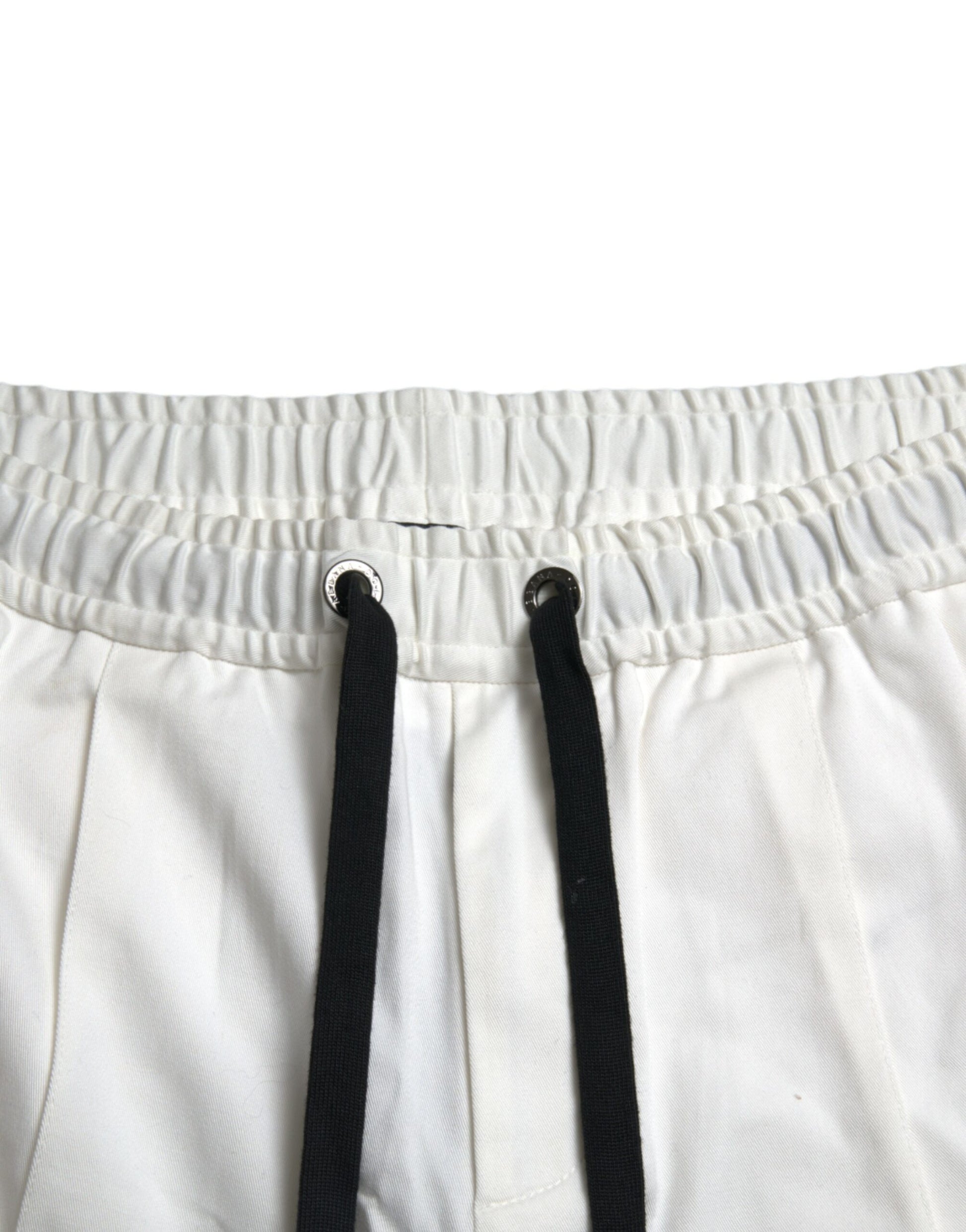 Pantalones deportivos elegantes de mezcla de algodón blanco