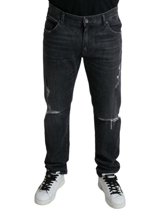 Elegantes vaqueros Slim Fit Tattered Denim