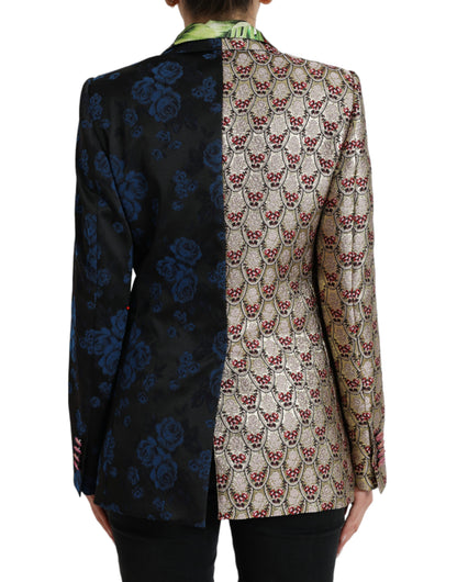 Elegante blazer de patchwork multicolor