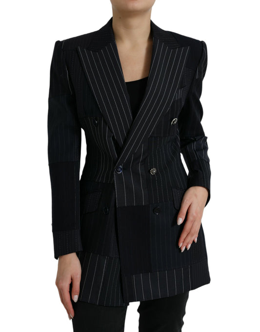 Elegante blazer a rayas de lana virgen