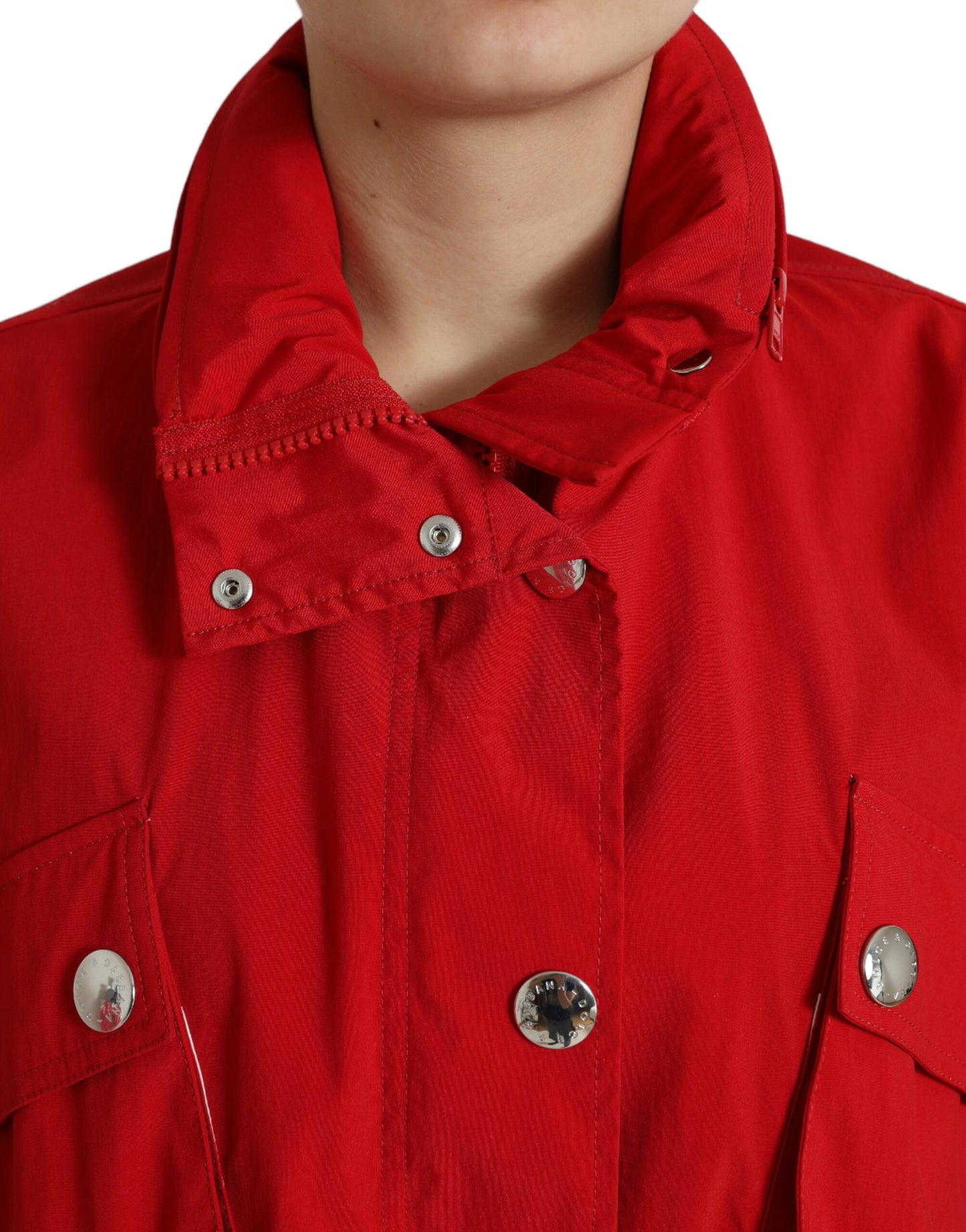 Chaqueta elegante de manga larga roja