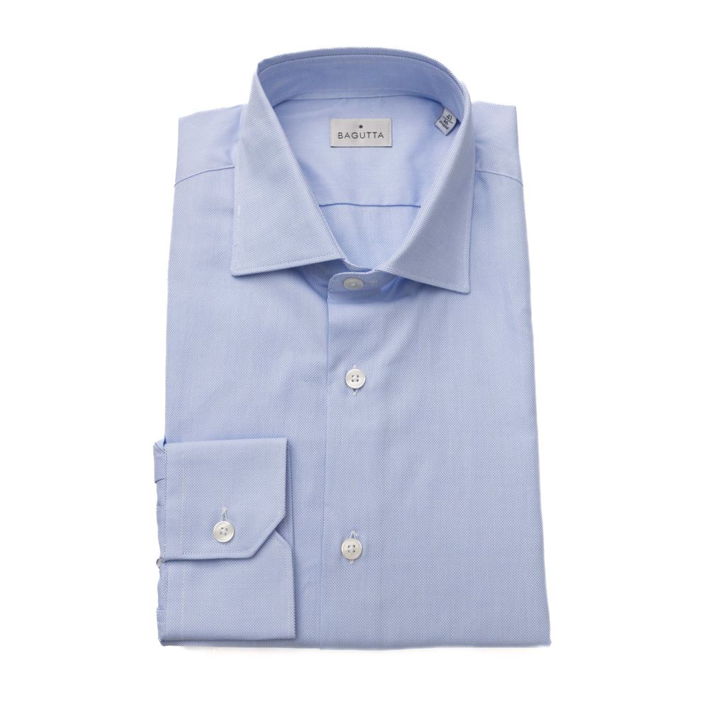 Camisa de algodón azul claro para hombre