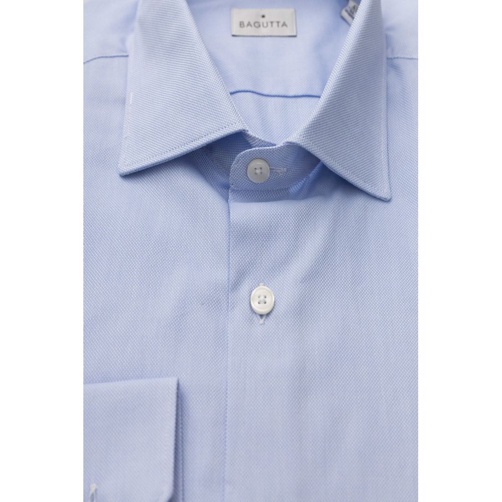 Camisa de algodón azul claro para hombre