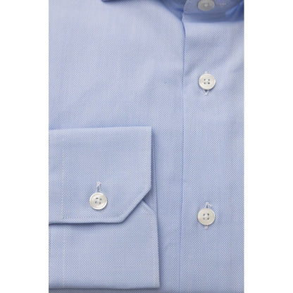 Camisa de algodón azul claro para hombre