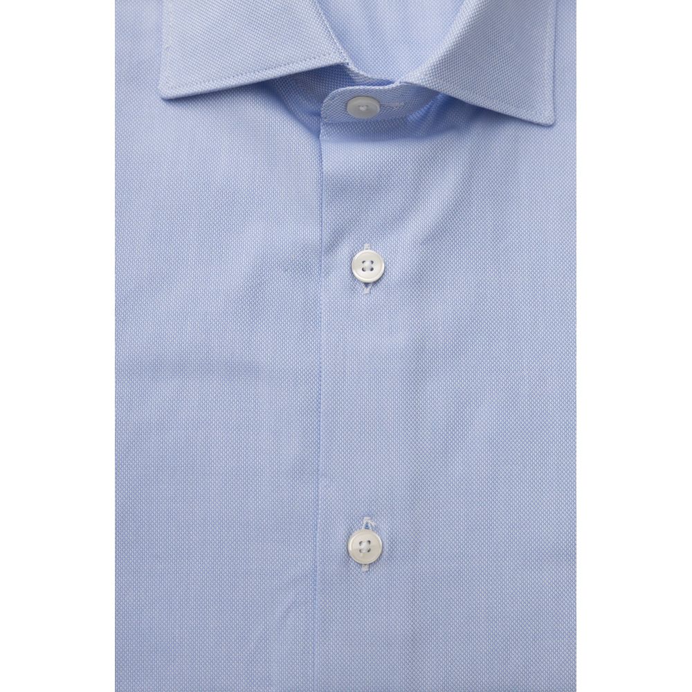 Camisa de algodón azul claro para hombre