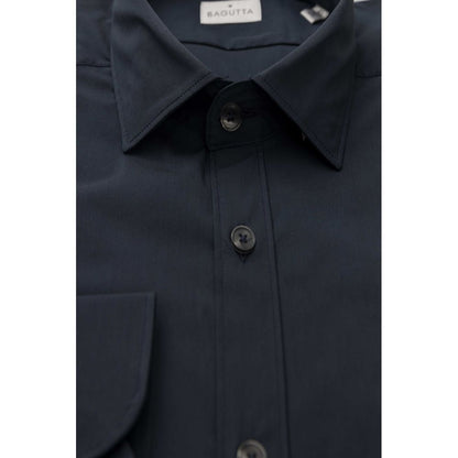 Camisa de algodón azul para hombre