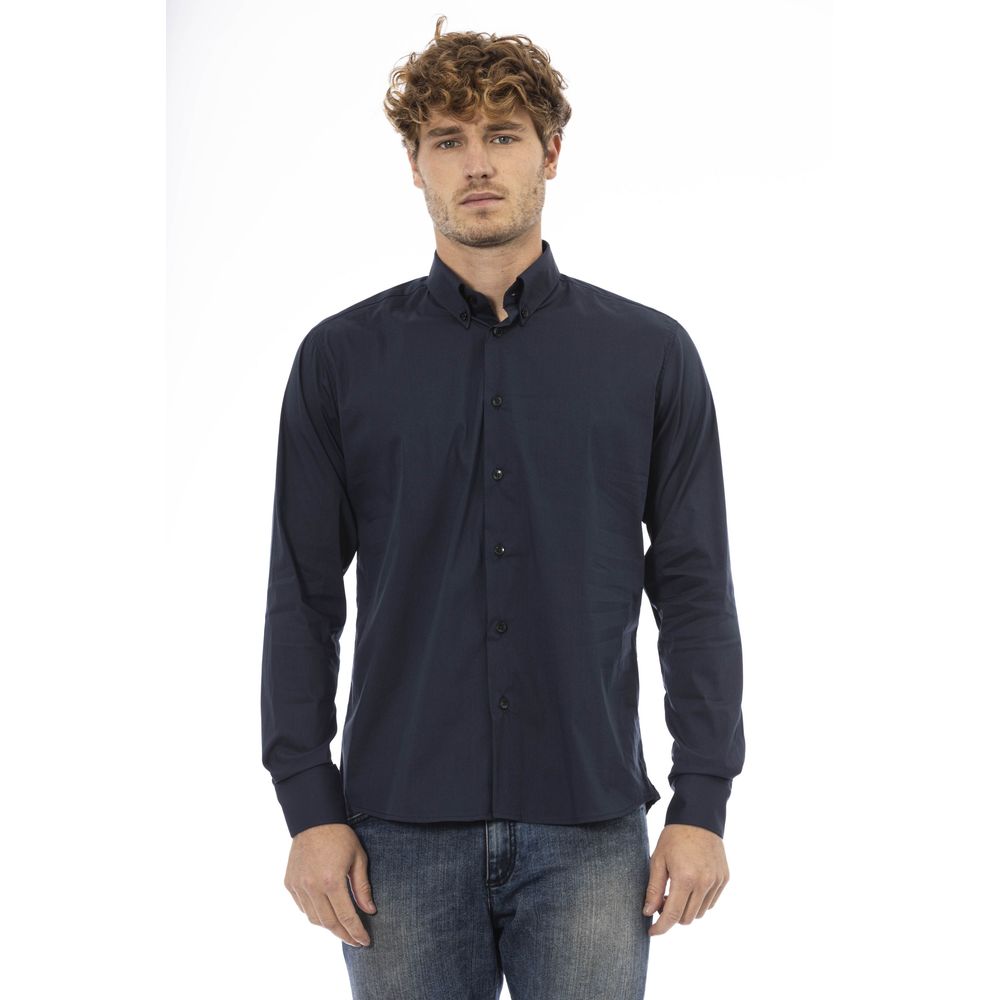 Blue Cotton Men Shirt