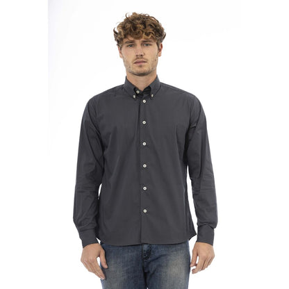 Camisa de algodón gris para hombre