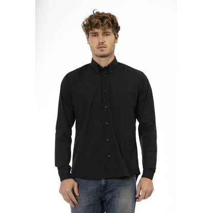 Camisa de algodón negra para hombre