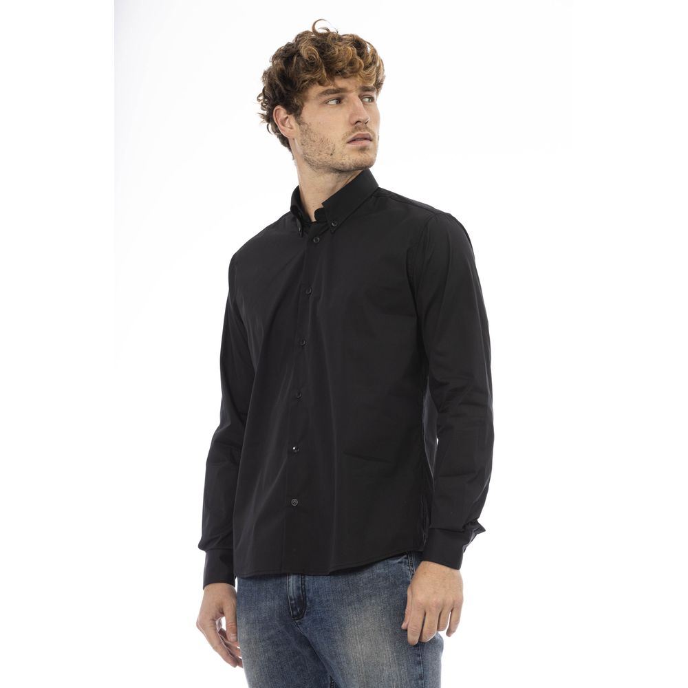 Camisa de algodón negra para hombre