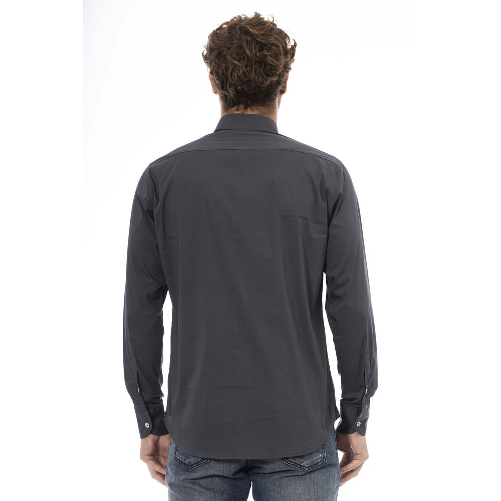 Camisa de algodón gris para hombre