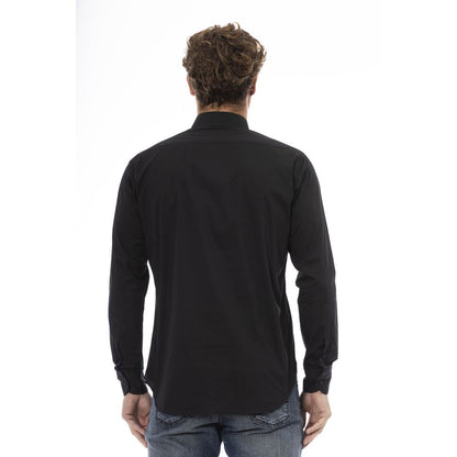 Camisa de algodón negra para hombre