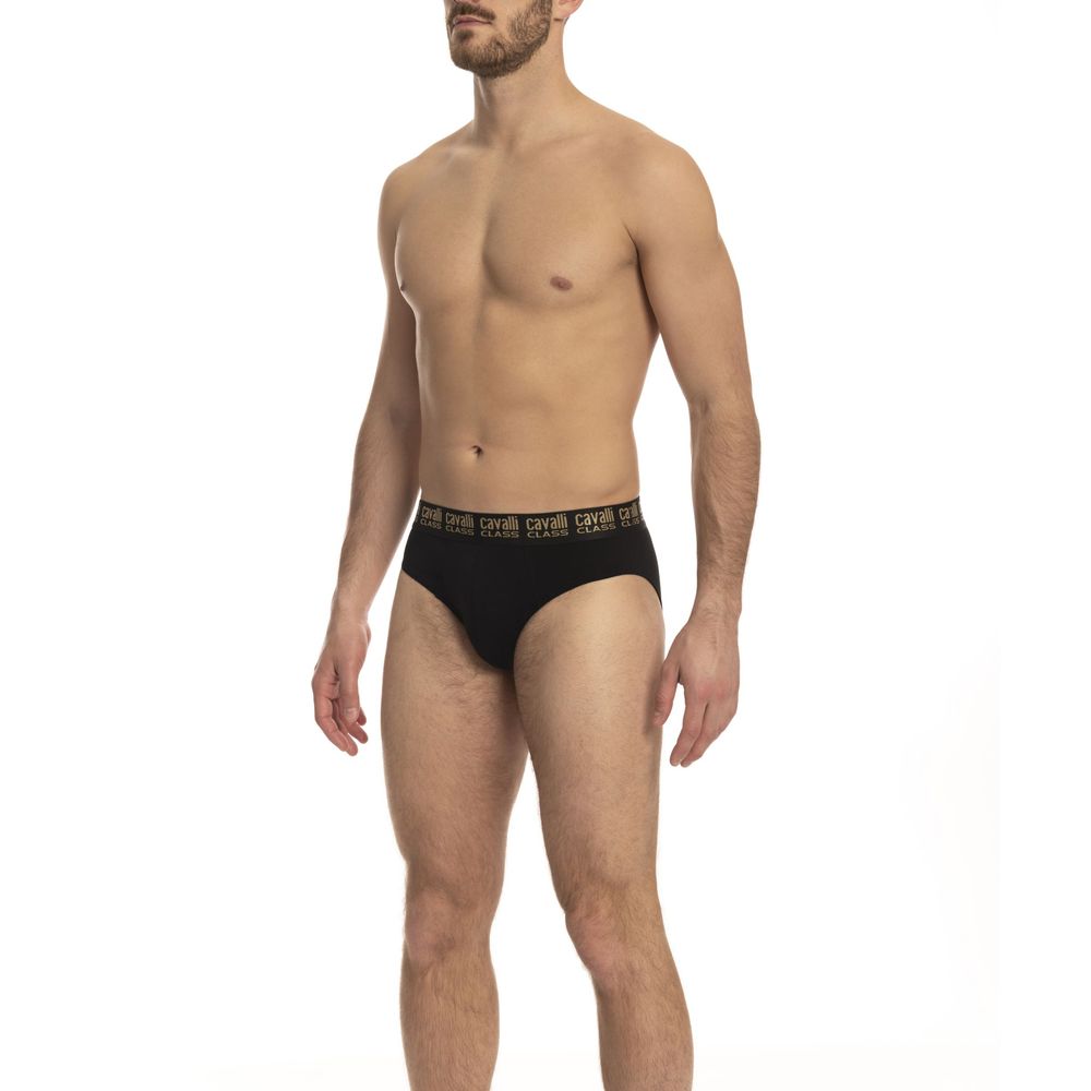 Slip negro de algodón para hombre