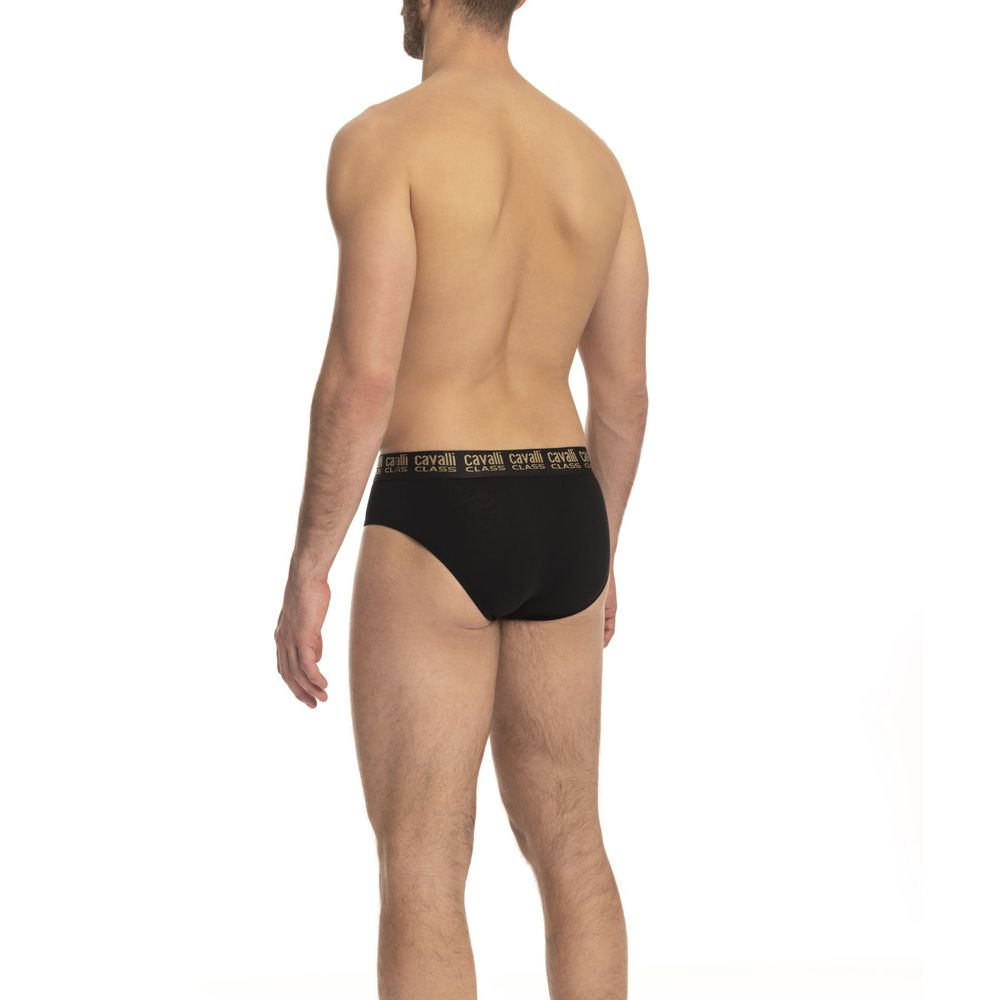 Slip negro de algodón para hombre