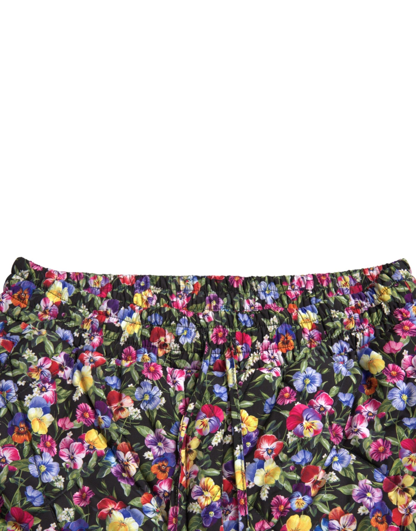 Shorts florales de cintura alta y vibrantes