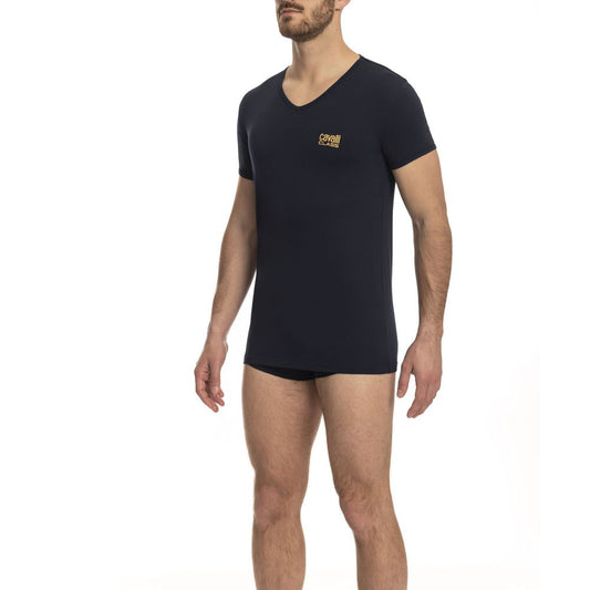 Camiseta azul de algodón para hombre