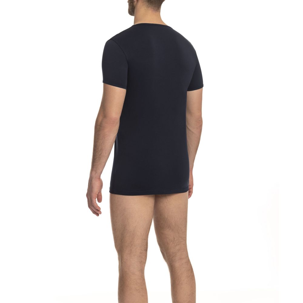Camiseta azul de algodón para hombre