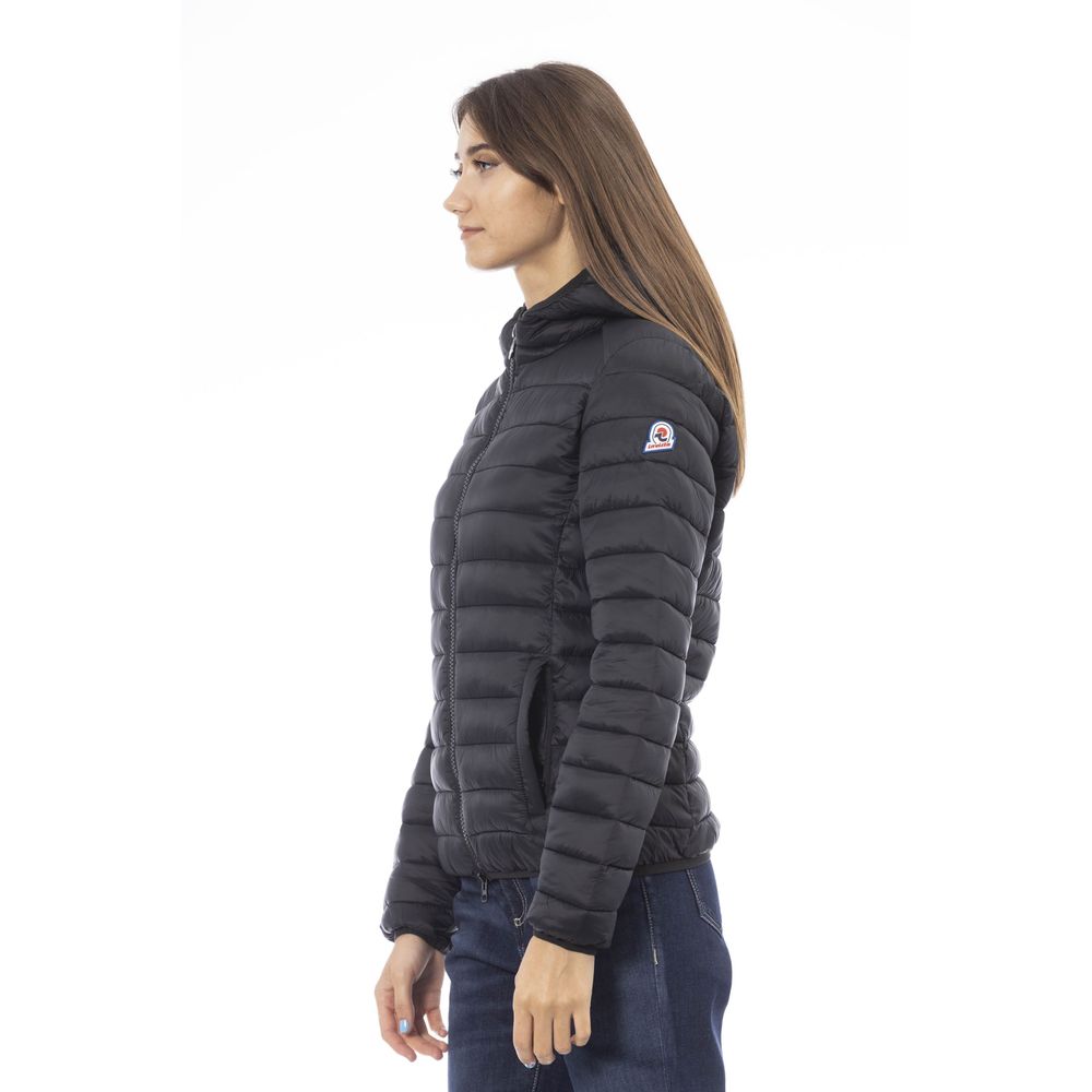 Chaqueta de nailon negra para mujer