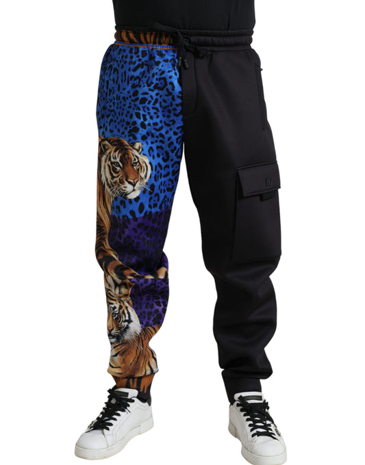 Elegantes joggers con estampado de tigre