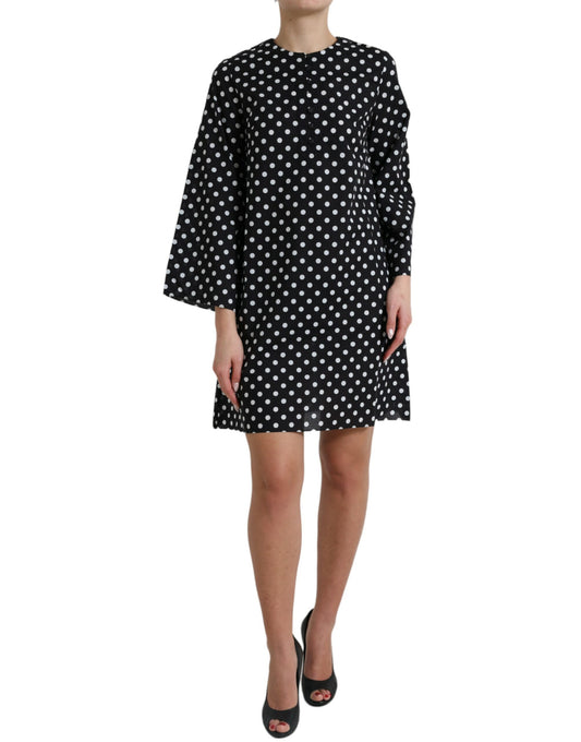 Elegant Polka Dot Shift Mini Dress