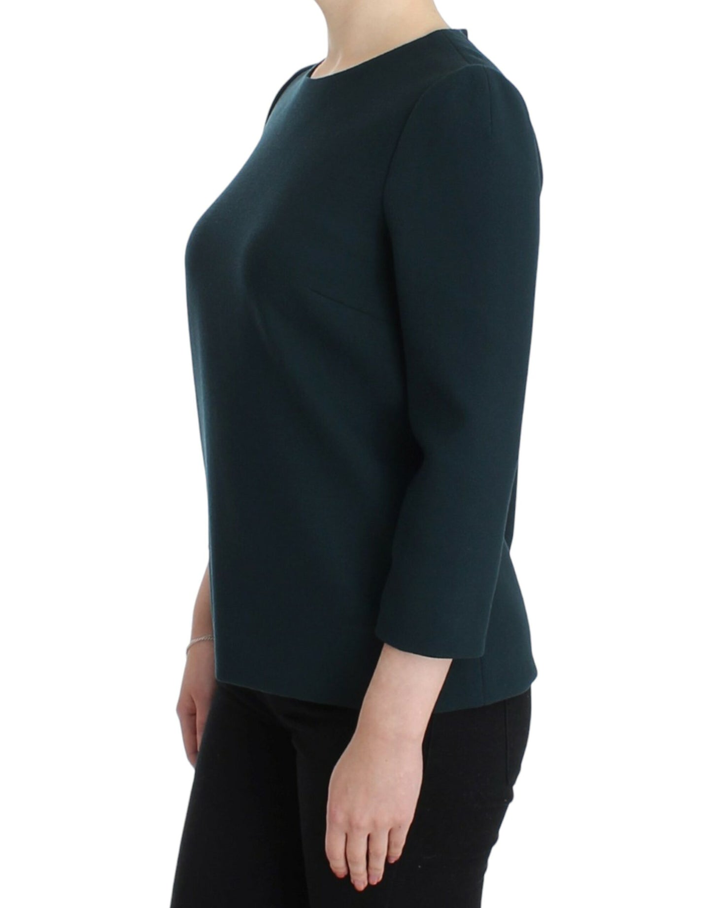 Blusa de mezcla de lana y seda verde Enchanted Sicily