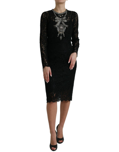 Elegant Crystal-Embellished Sheath Dress