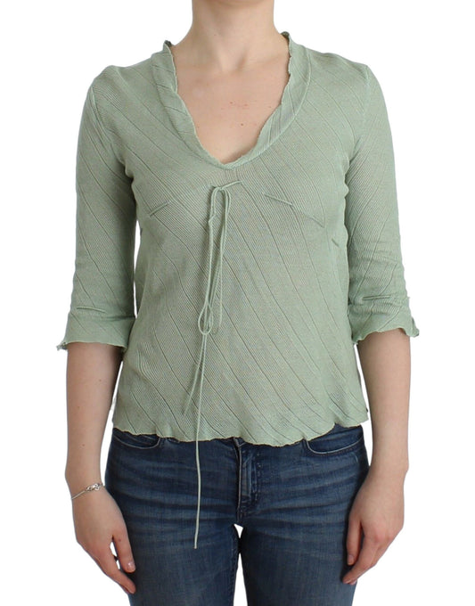 Chic Green Knitted Top – Ethereal Elegance