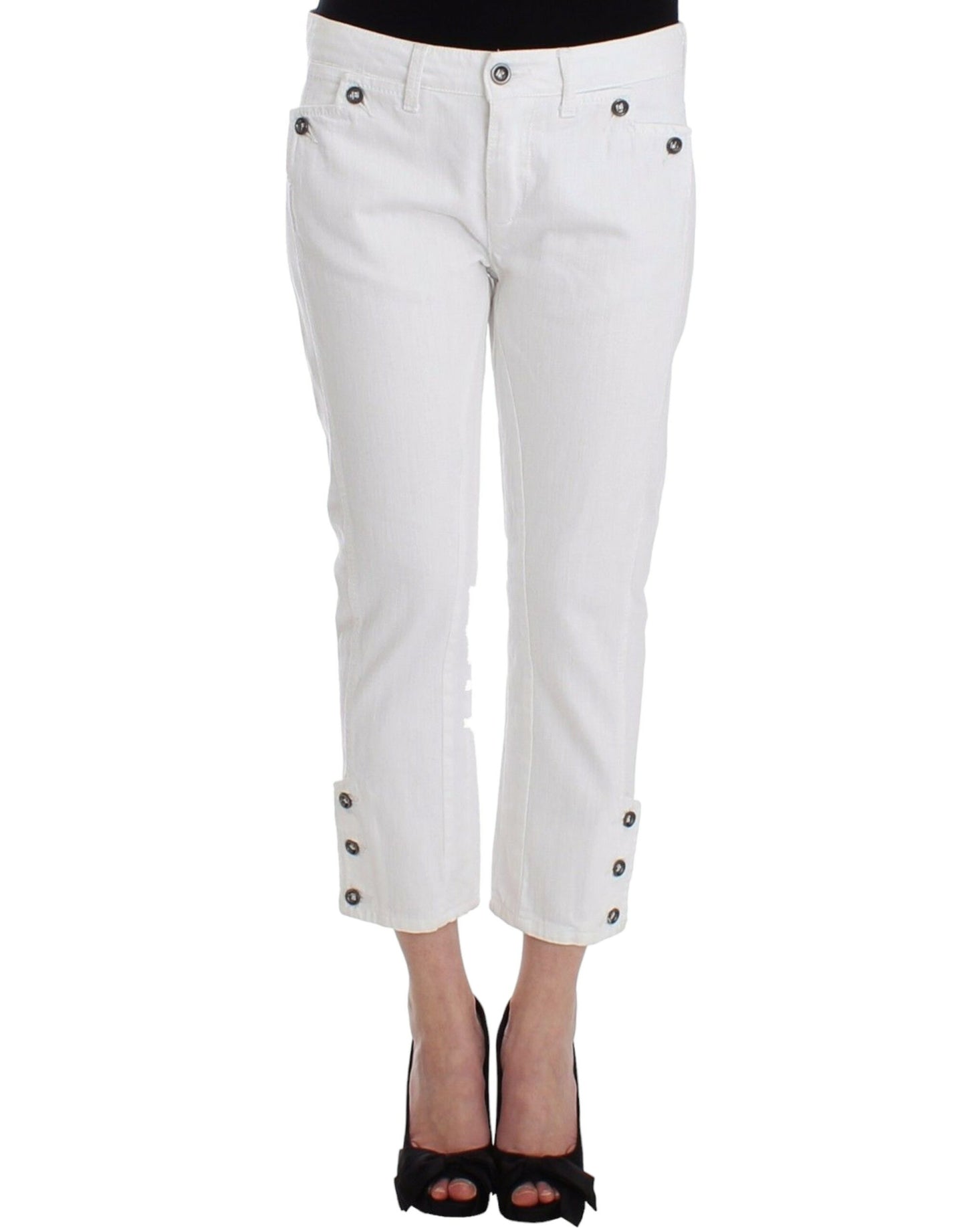 Chic White Cropped Jeans for Sophisticated Style