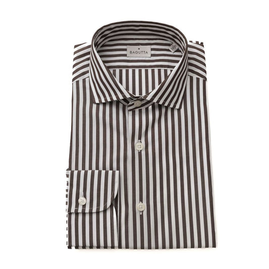 Camisa de algodón marrón para hombre