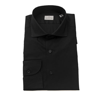 Camisa de algodón negra para hombre