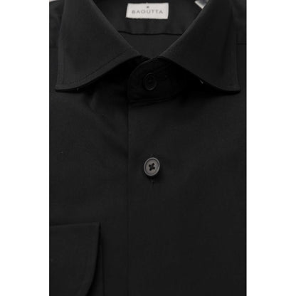 Camisa de algodón negra para hombre