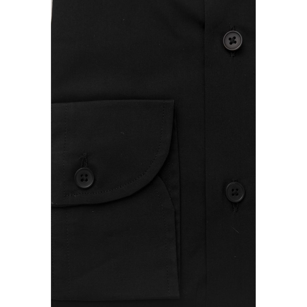 Camisa de algodón negra para hombre