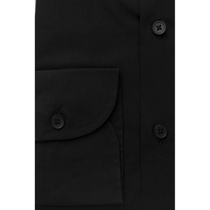 Camisa de algodón negra para hombre