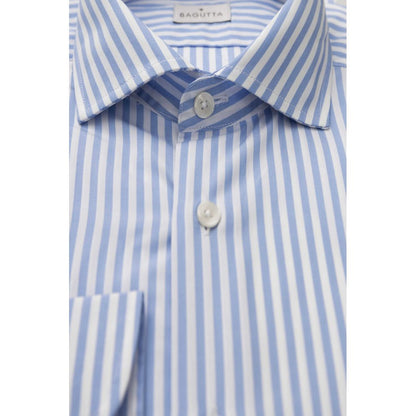 Camisa de algodón azul claro para hombre