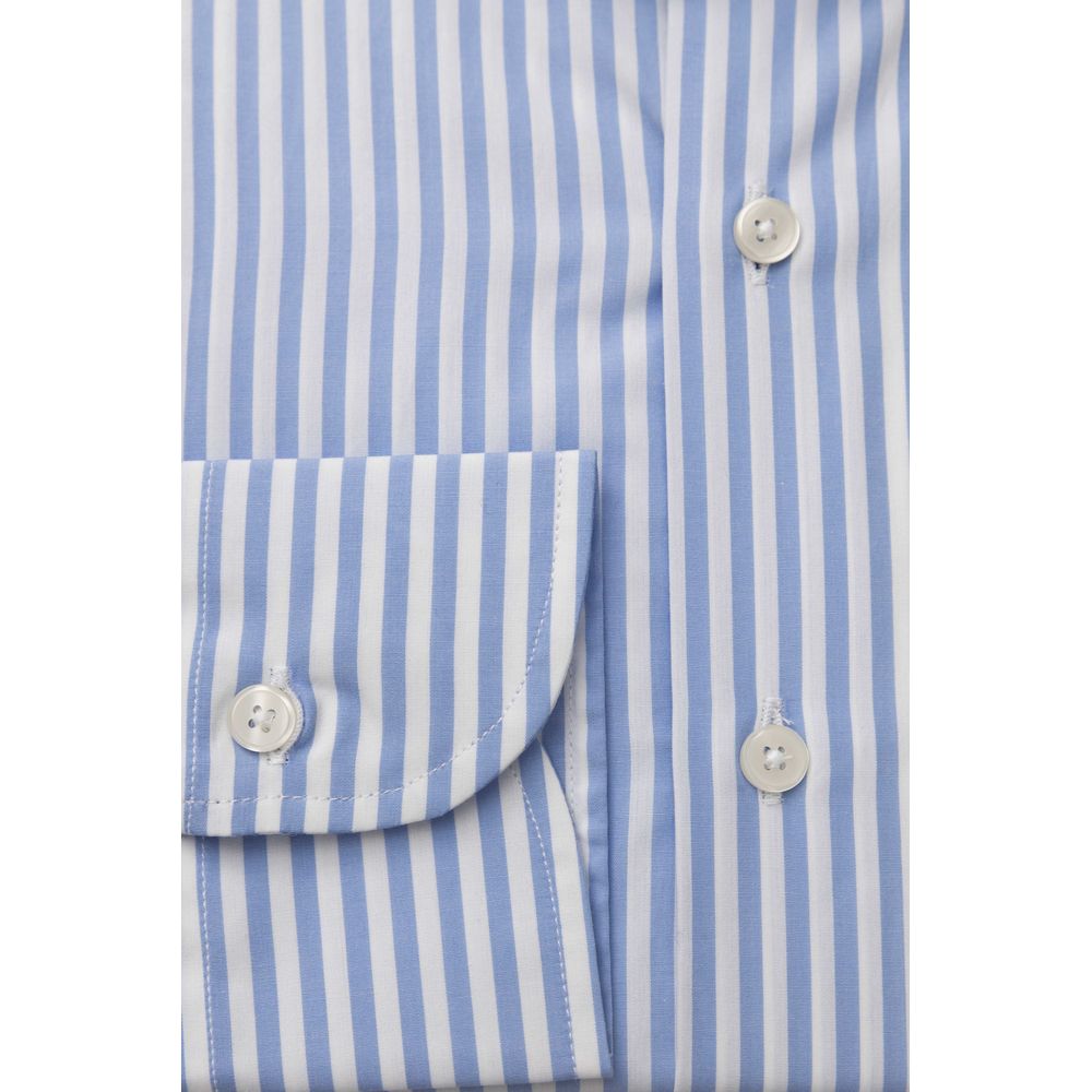 Camisa de algodón azul claro para hombre