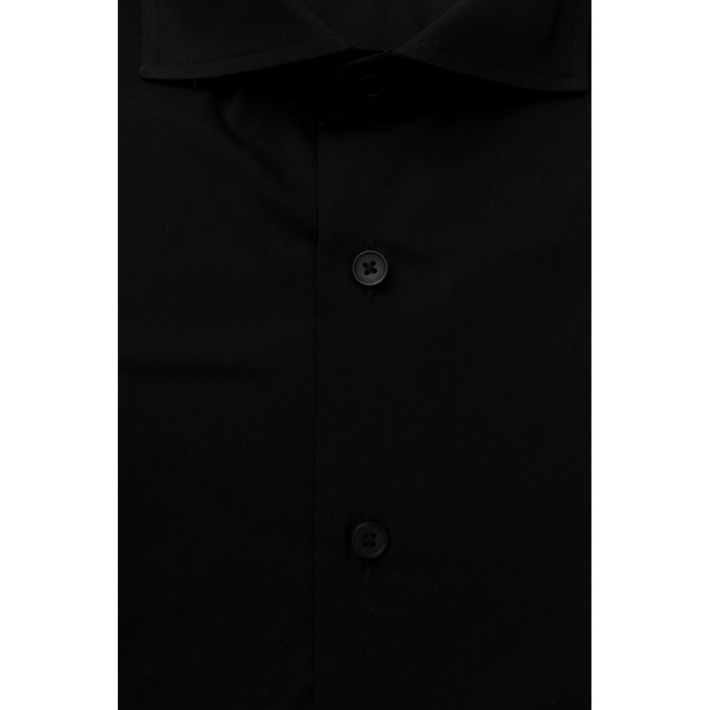 Camisa de algodón negra para hombre