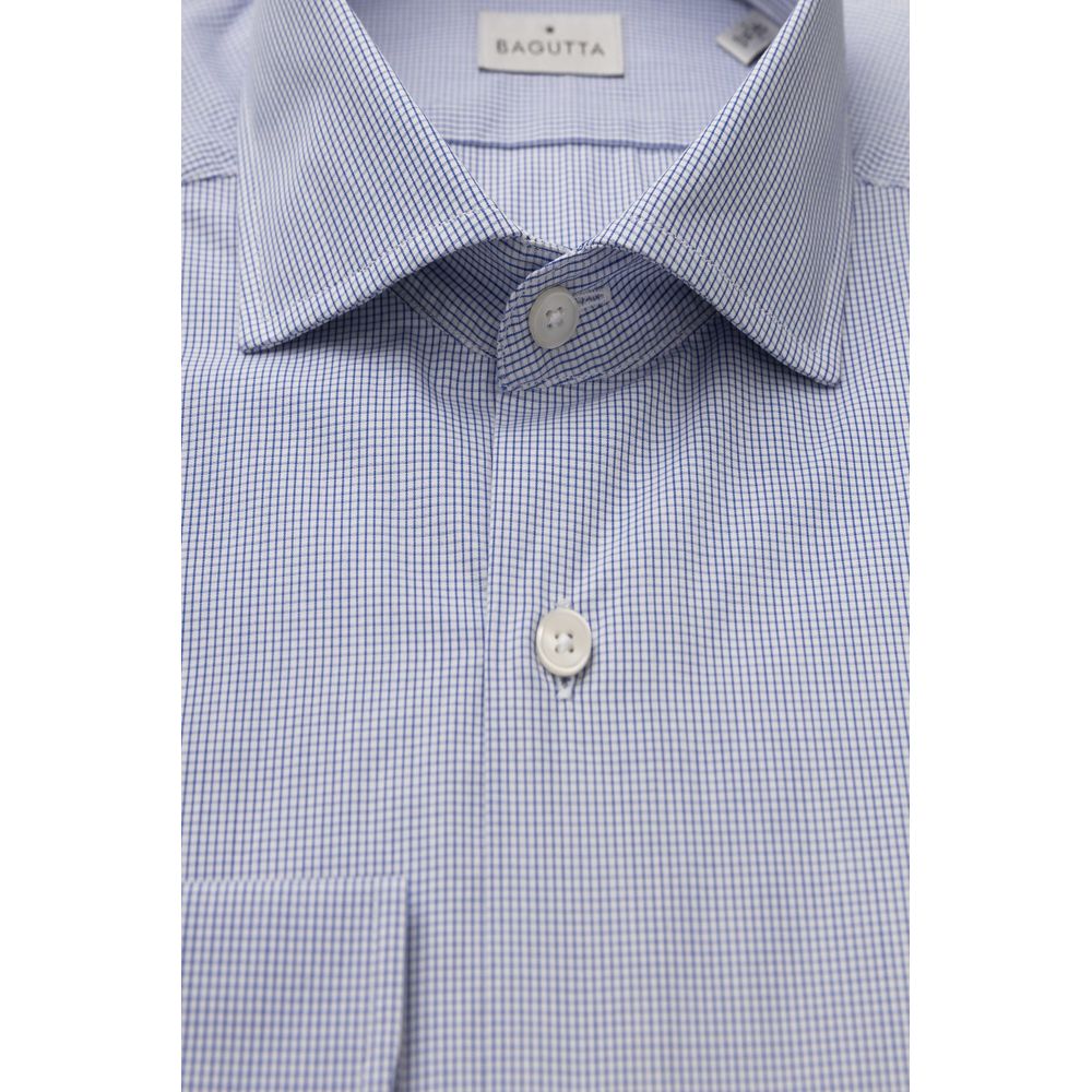 Camisa de algodón azul claro para hombre