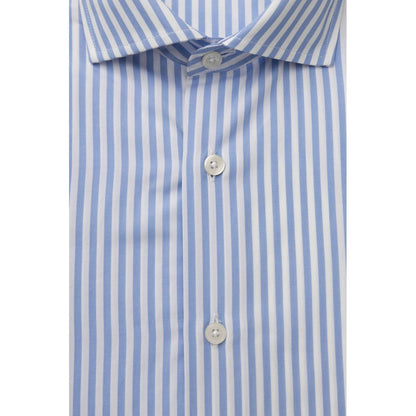 Camisa de algodón azul claro para hombre