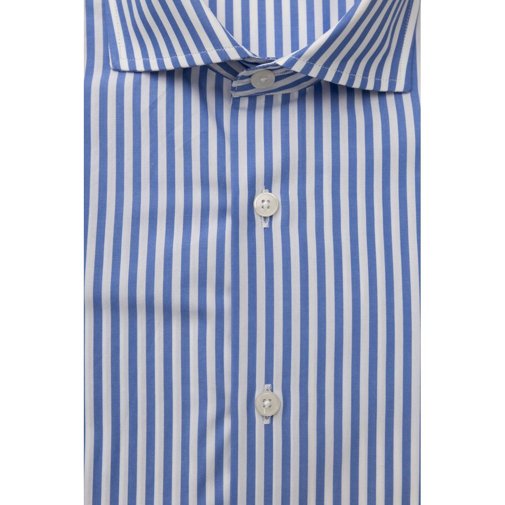 Camisa de algodón azul claro para hombre