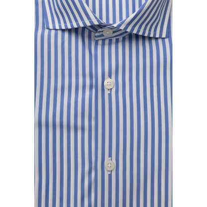 Camisa de algodón azul claro para hombre