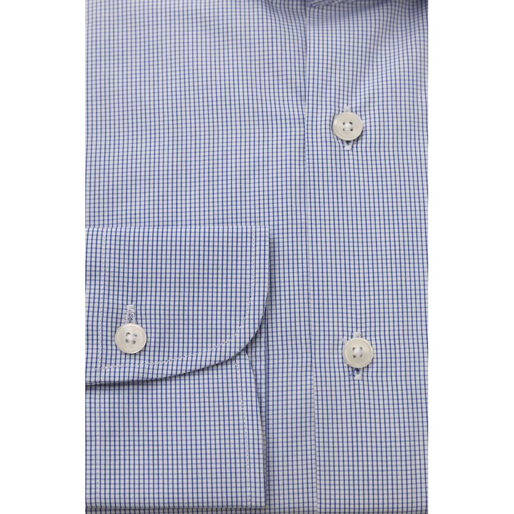 Camisa de algodón azul claro para hombre