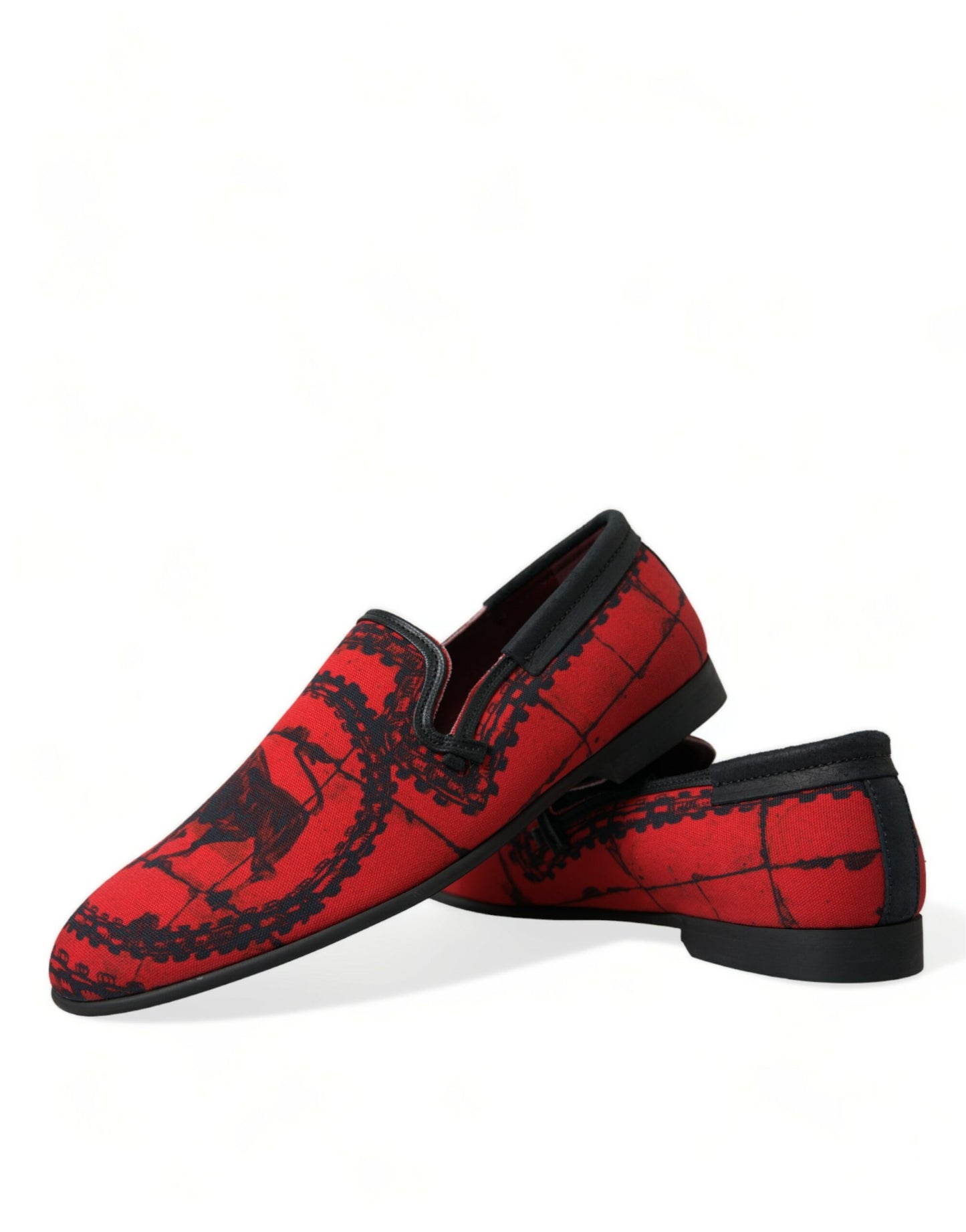 Torero-Inspired Luxe Red & Black Loafers