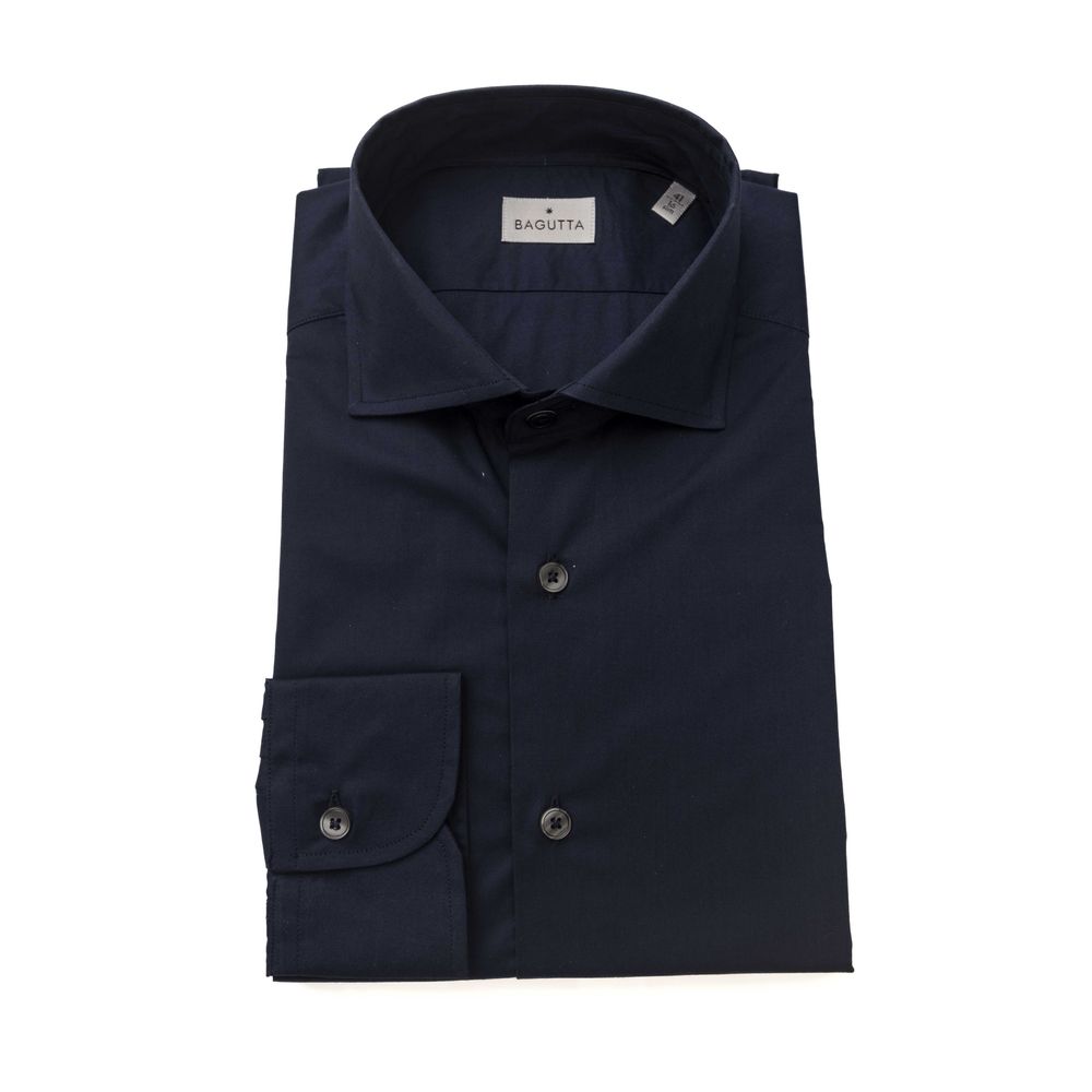 Camisa de algodón azul para hombre