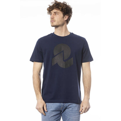 Camiseta de algodón azul para hombre