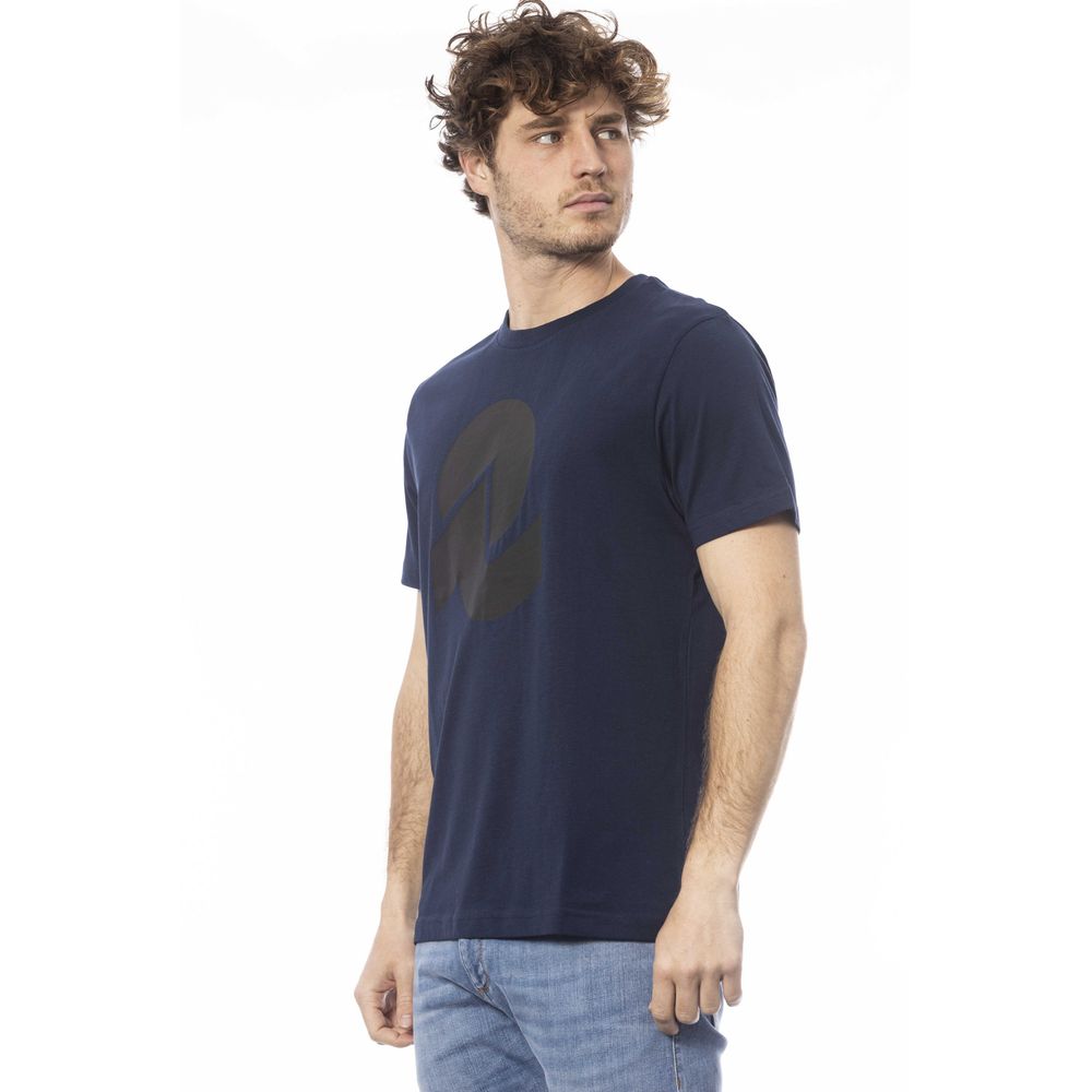 Camiseta de algodón azul para hombre