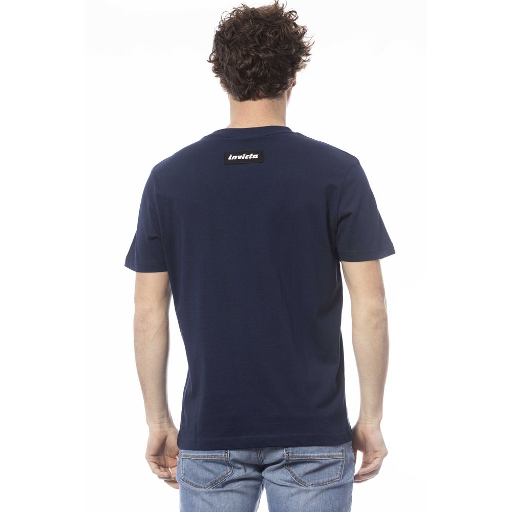 Camiseta de algodón azul para hombre