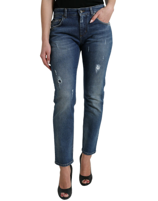 Chic Boyfriend Mid-Waist Stretch Jeans