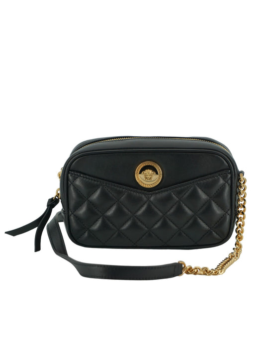 Elegante bolso crossbody pequeño de piel negra